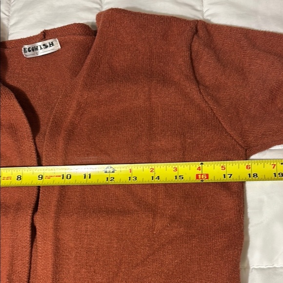Rust Long Cardigan Pocket Sweater size S - Picture 5 of 9